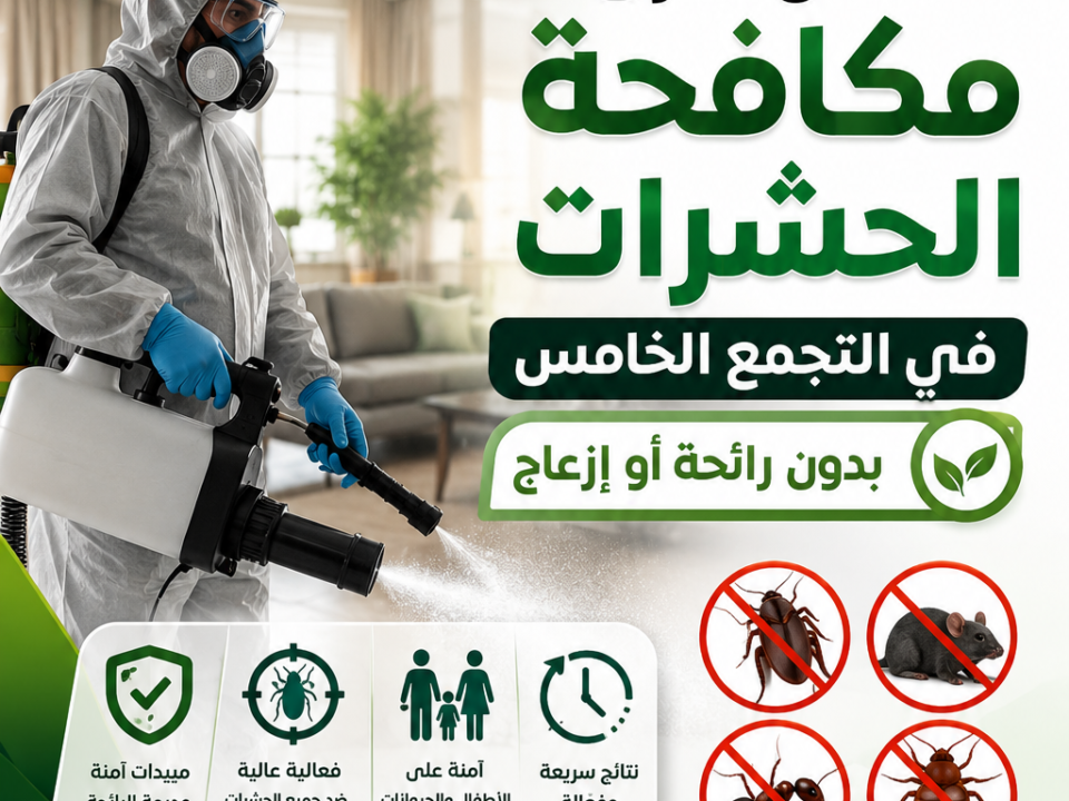 أفضل طرق مكافحة الحشرات في التجمع الخامس بدون رائحة أو إزعاج