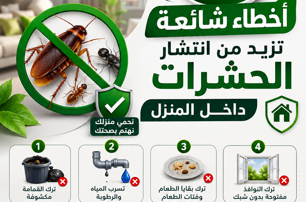 8 أخطاء شائعة تزيد من انتشار الحشرات داخل المنزل