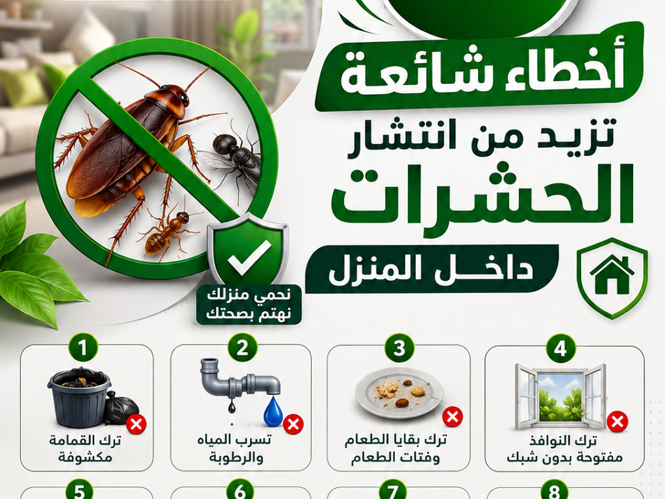 8 أخطاء شائعة تزيد من انتشار الحشرات داخل المنزل
