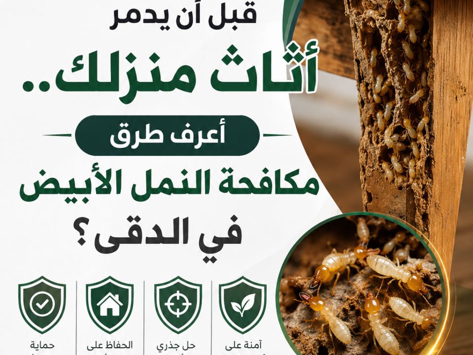 قبل أن يدمر أثاث منزلك..أعرف طرق مكافحة النمل الأبيض في االدقى؟