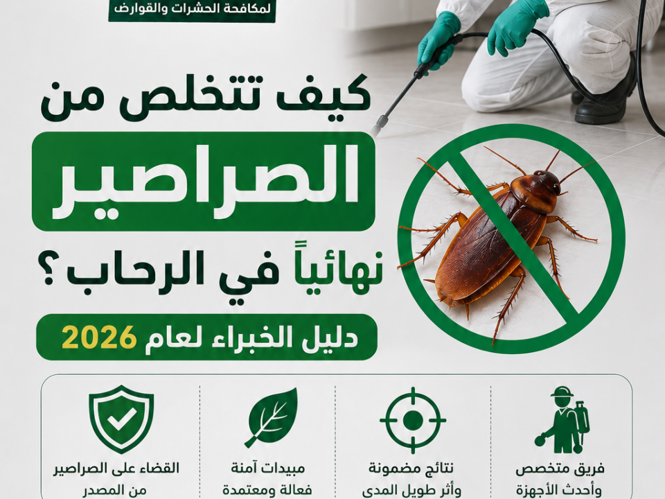 كيف تتخلص من الصراصير نهائيًا في الرحاب؟ دليل الخبراء لعام 2026