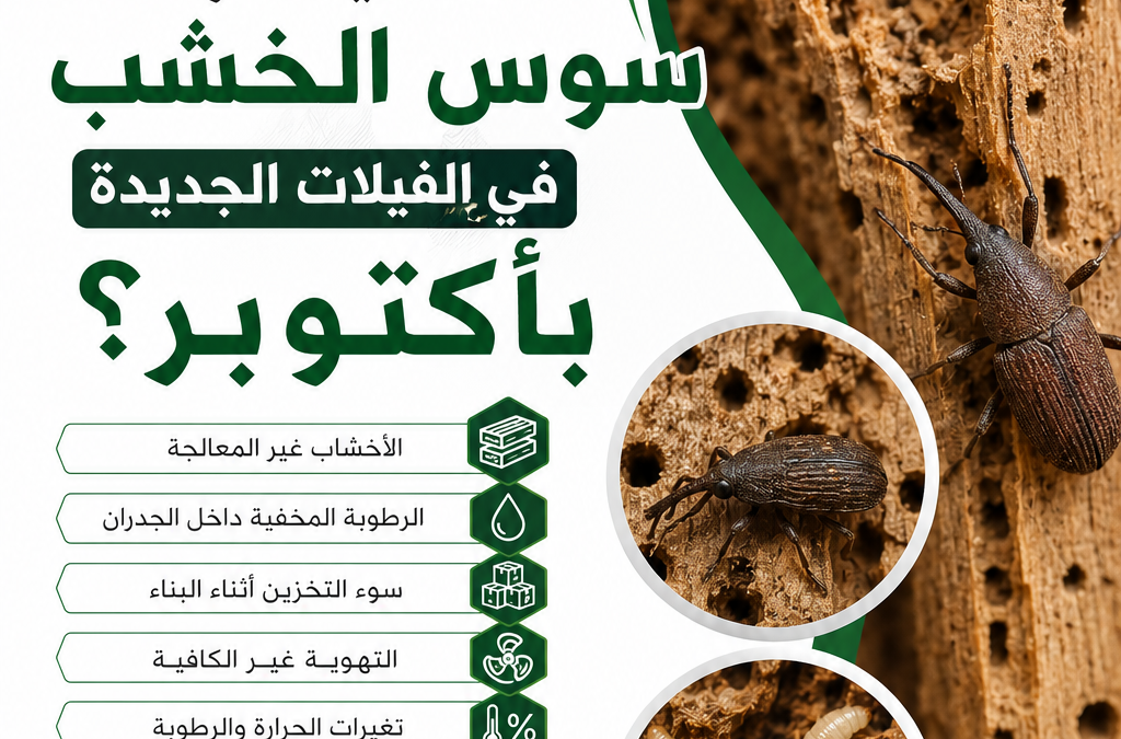 لماذا ينتشر سوس الخشب في الفيلات الجديدة بأكتوبر؟